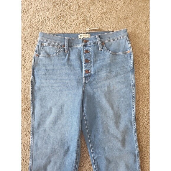Madewell 10" High-Rise Skinny Jeans Button-Front TENCEL Denim Size 31 NEW $135 - Picture 2 of 9